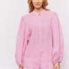 Alessandra Charade Shirt - Pink Houndstooth