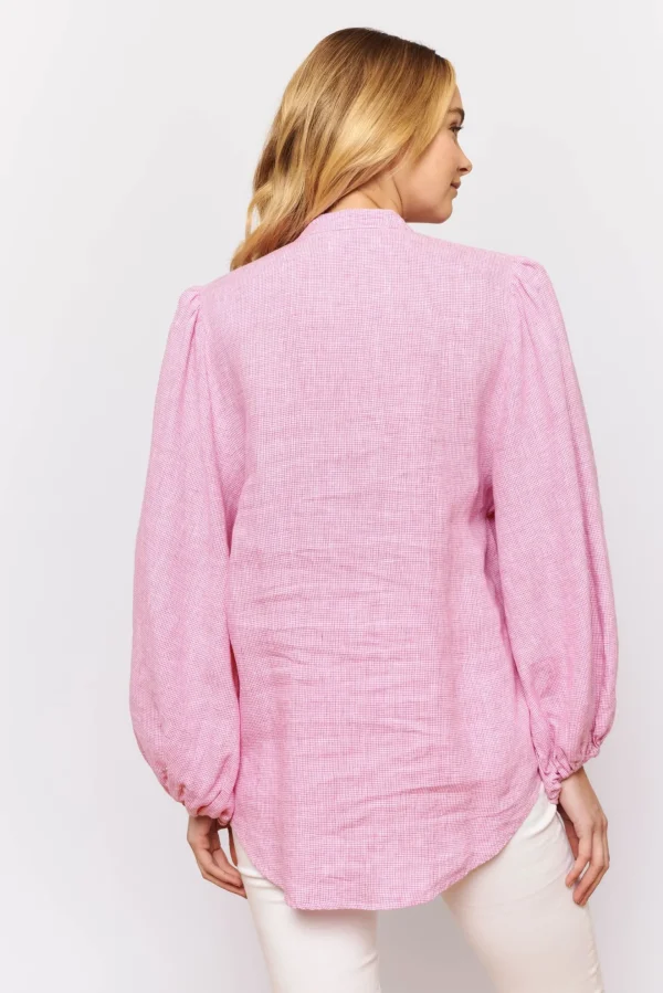 Alessandra Charade Shirt - Pink Houndstooth