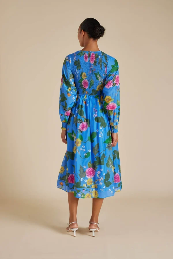 Alessandra Jade Cotton Silk Dress - Periwinkle  Aria