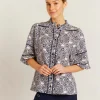 Alessandra Lia Shirt Raya - Navy