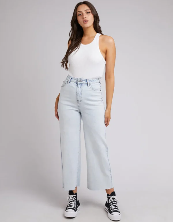 All About Eve Charlie High Rise Wide Leg Jean - Bleach Denim