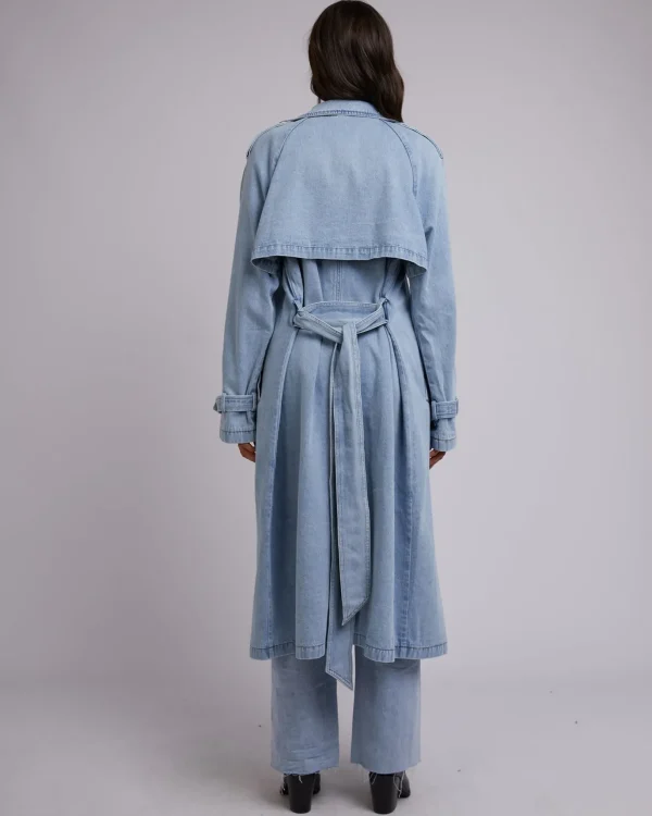 All About Eve Rio Trench Coat - Light Blue