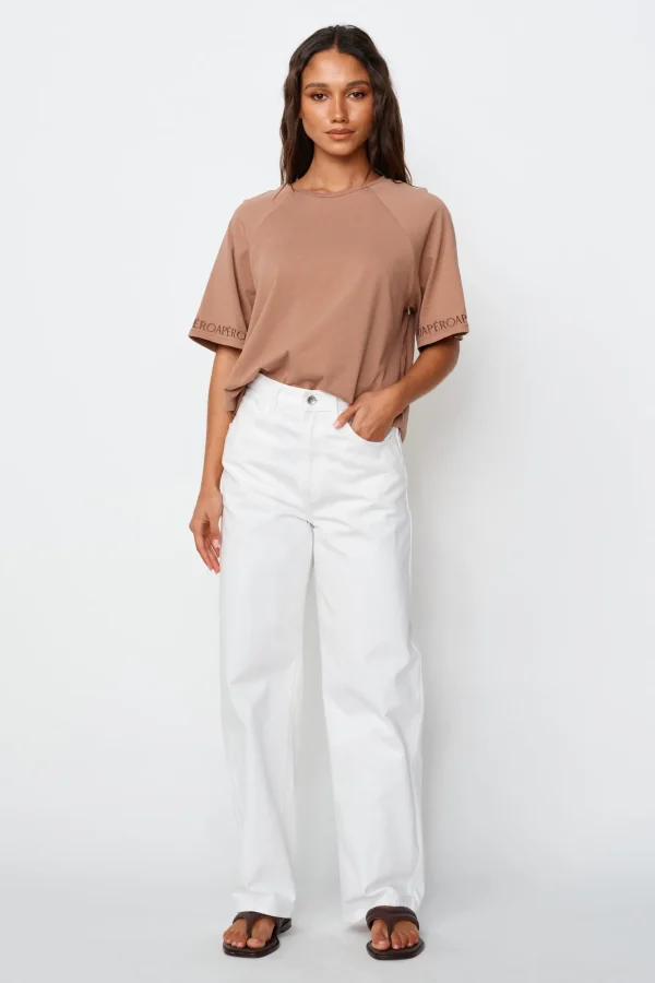 Apero Logo Sleeve Box Cut Tee - Mocha