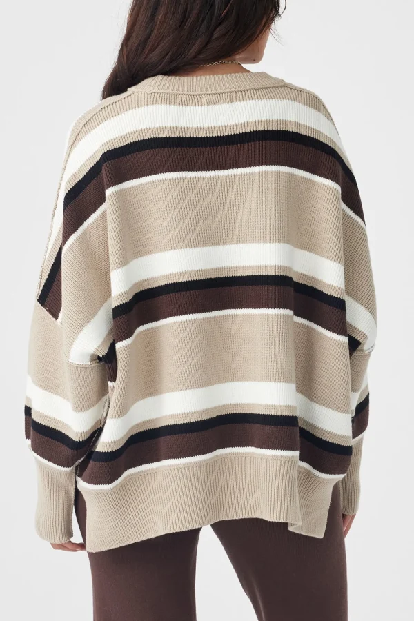 ARCAA Harper Stripe Sweater - Chocolate, Cream & Black