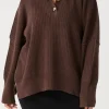 ARCAA Margo Button Up Sweater - Chocolate