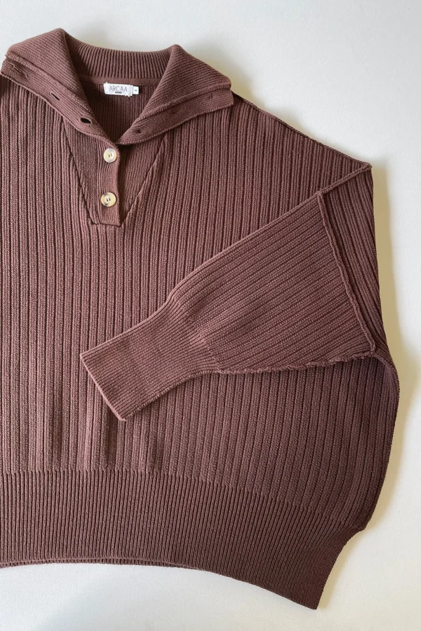 ARCAA Margo Button Up Sweater - Chocolate