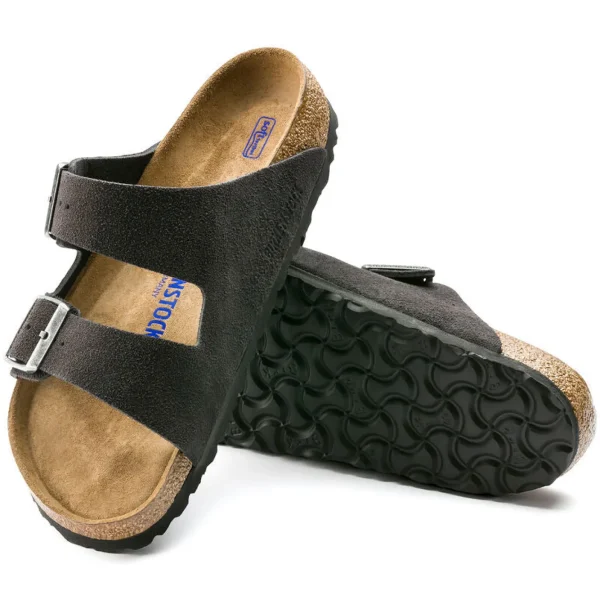 Birkenstock Arizona Velvet Grey Suede Leather - Narrow