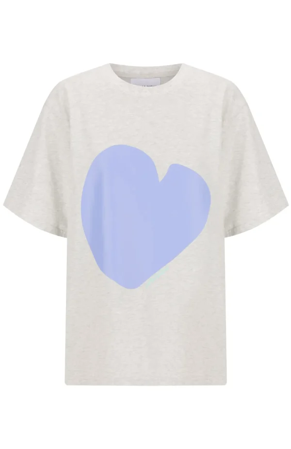 Cartel & Willow Cornflower Heart Tee - Marle/Cornflower