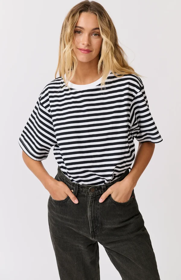 Cartel & Willow Marlie Tee - Black/White Stripe