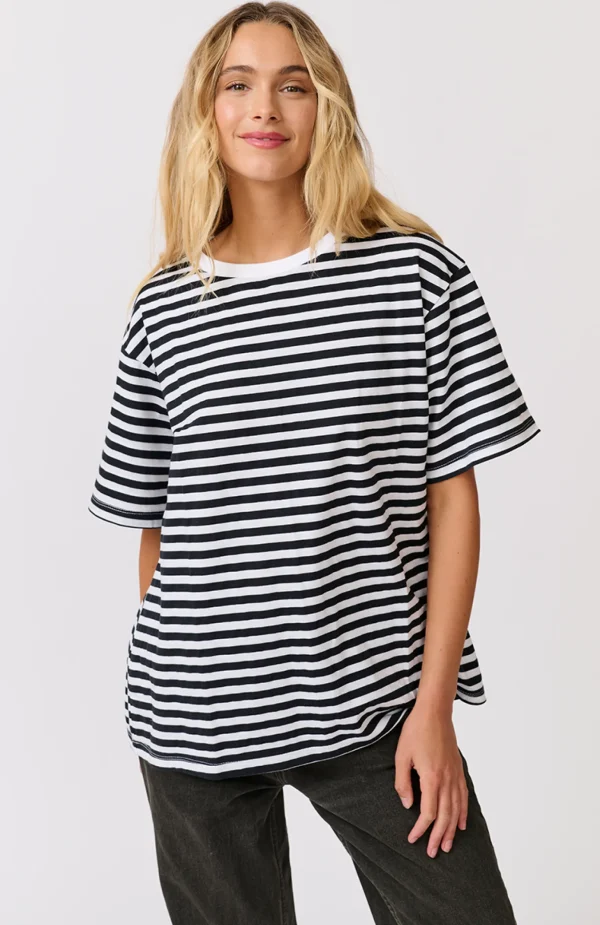 Cartel & Willow Marlie Tee - Black/White Stripe