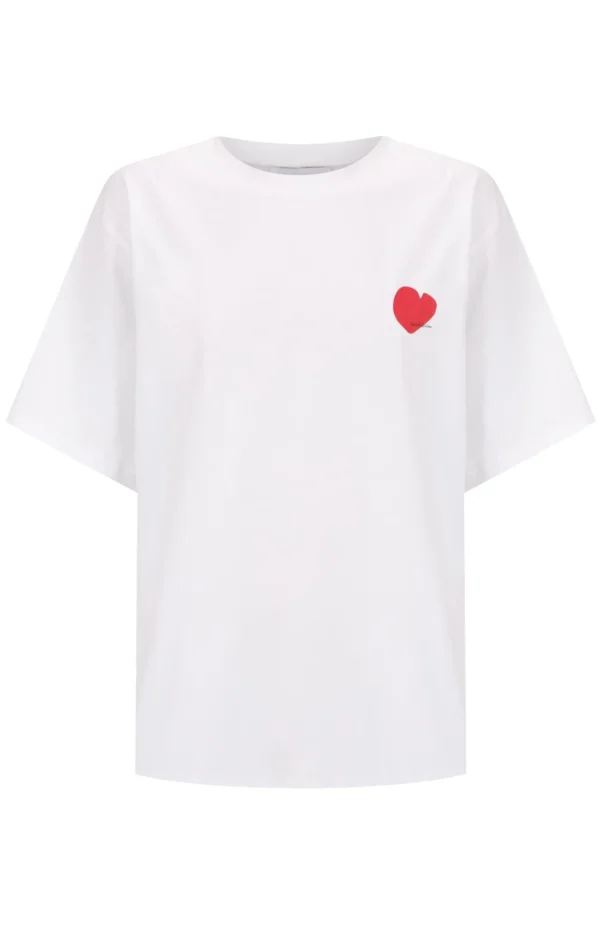 Cartel & Willow Mini Heart Tee - White/Deep Red