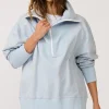 Cartel & Willow Nova Half Zip Sweater - Sky