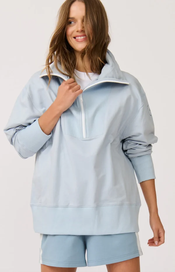 Cartel & Willow Nova Half Zip Sweater - Sky