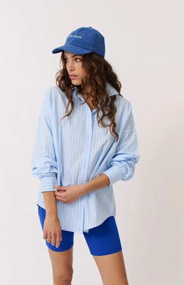 Cartel & Willow Tammy Shirt - Aqua Stripe