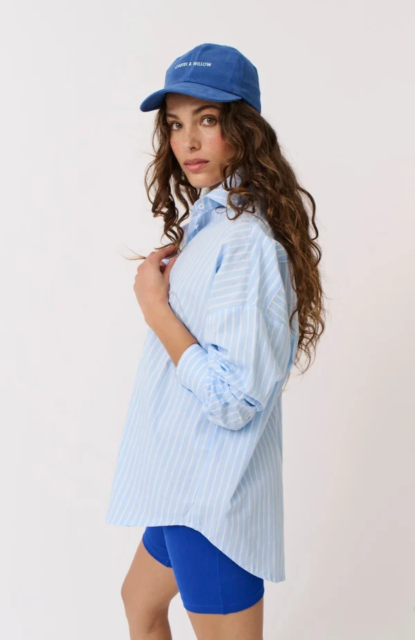 Cartel & Willow Tammy Shirt - Aqua Stripe