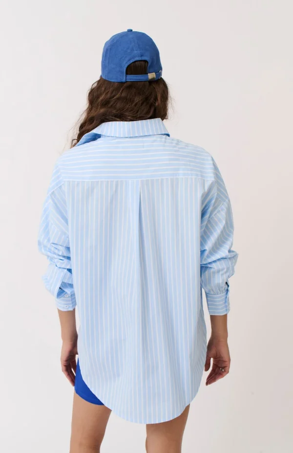 Cartel & Willow Tammy Shirt - Aqua Stripe