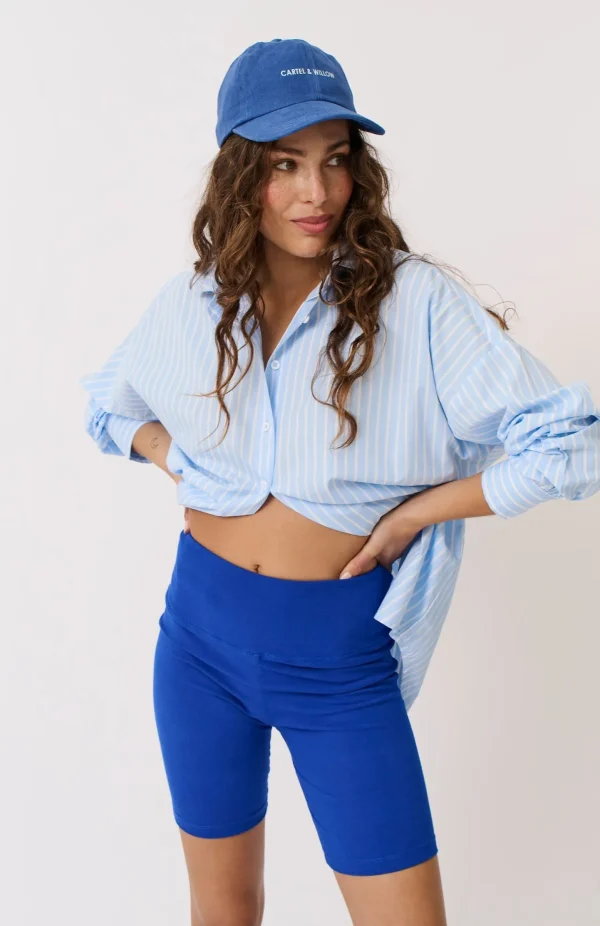 Cartel & Willow Tammy Shirt - Aqua Stripe