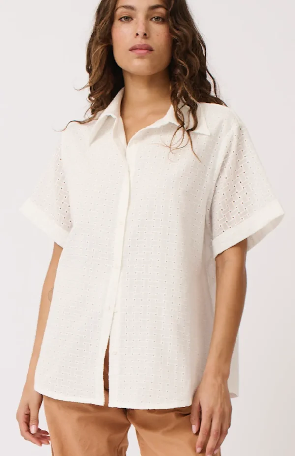 Cartel & Willow Tully Shirt - White Broderie