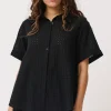 Cartel & Willow Tully Shirt - Black Broderie