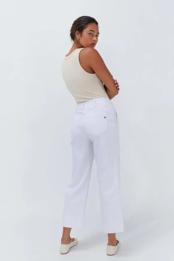 Celeste Pant- Cropped White