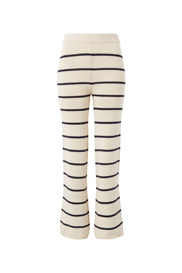 Ceres Life Bootleg Knit Pant - Ecru/Navy Stripe