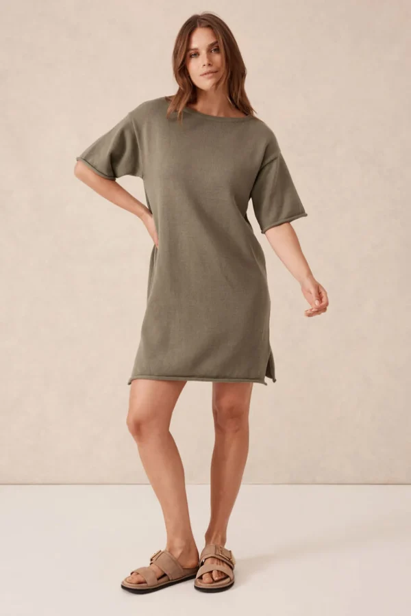 Ceres Life Boxy Knit Dress - Moss Green