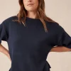 Ceres Life Boxy Knit Tee- Navy