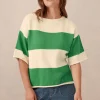 Ceres Life Boxy Knit Tee- Grass Stripe