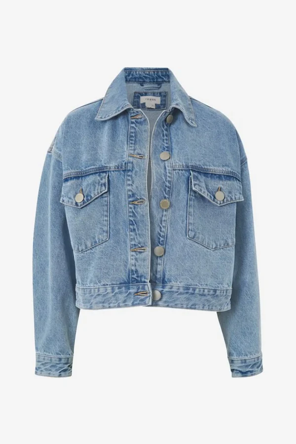 Ceres Life Cropped Denim Jacket - Vintage Blue