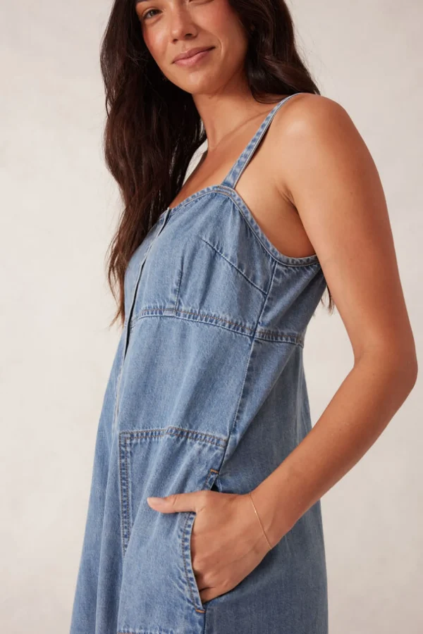 Ceres Life Denim Beach Dress - Worn Blue