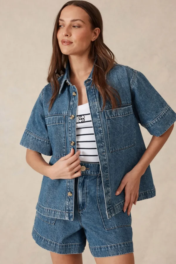 Ceres Life Jacqui Felgate Boxy Denim Shirt - Indigo Denim