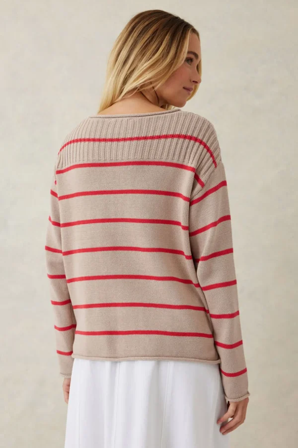 Ceres Life Ladder Stitch Knit - String Heritage Red Stripe