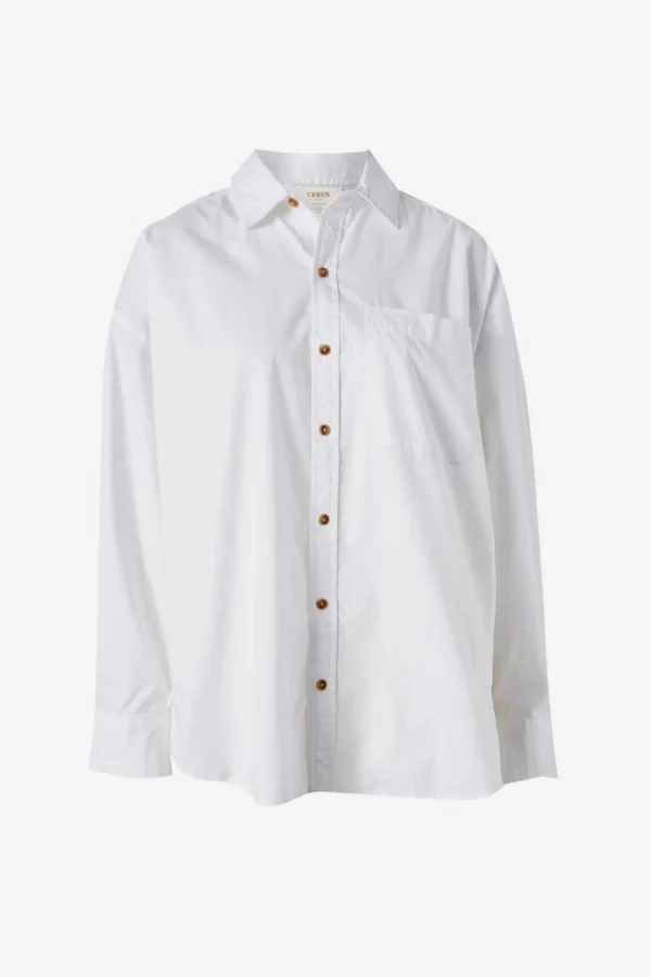 Ceres Life Oversized Poplin Shirt - White