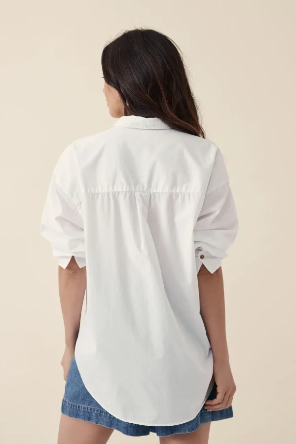 Ceres Life Oversized Poplin Shirt - White