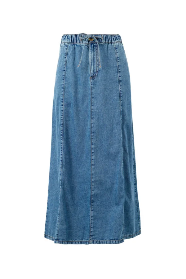 Ceres Life Panelled Maxi Skirt - Worn Blue Denim