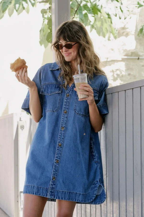 Ceres Life Relaxed Shirt Dress - Fresh Indigo