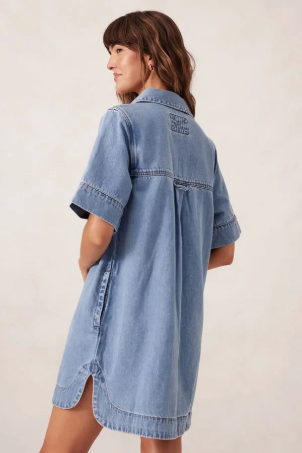 Ceres Life Relaxed Shirt Dress - Mid Vintage Blue