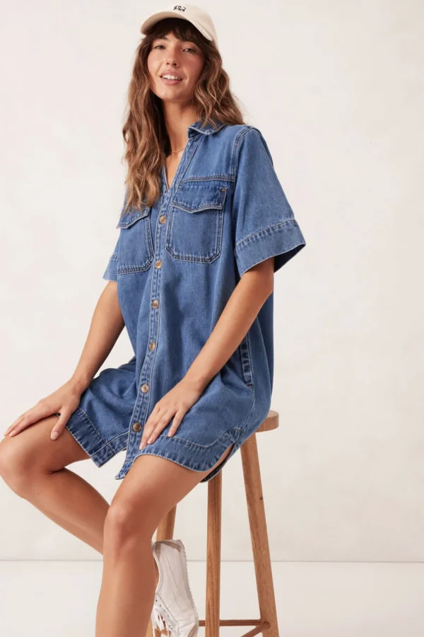 Ceres Life Relaxed Shirt Dress - Fresh Indigo