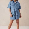 Ceres Life Relaxed Short Sleeve Shirt - Vintage Blue Pinstripe