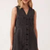 Ceres Life Seamed Mini Shift Dress - Vintage Black