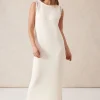 Ceres Life Sleeveless Boat Neck Knit Midi Dress - Eggshell