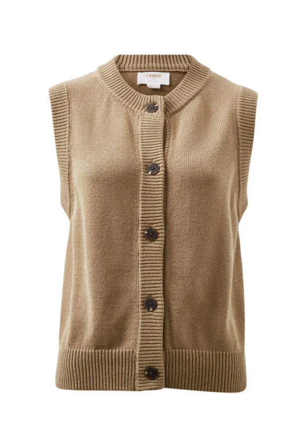 Ceres Life Sleeveless Cardi - Summer Taupe