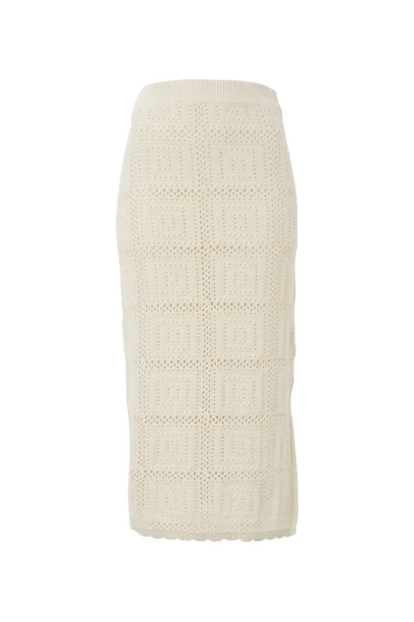 Ceres Life Square Knit Midi Skirt - Ecru