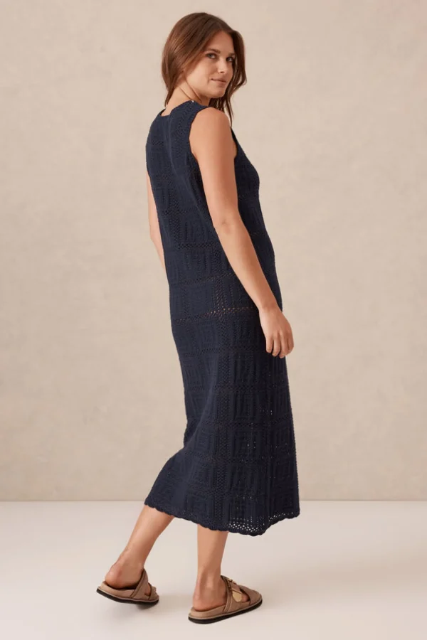 Ceres Life Square Knit Midi Tank Dress - New Navy