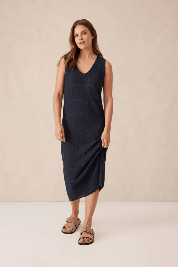 Ceres Life Square Knit Midi Tank Dress - New Navy