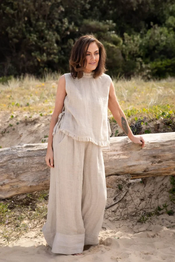 Eadie Arana Linen Pant - Natural