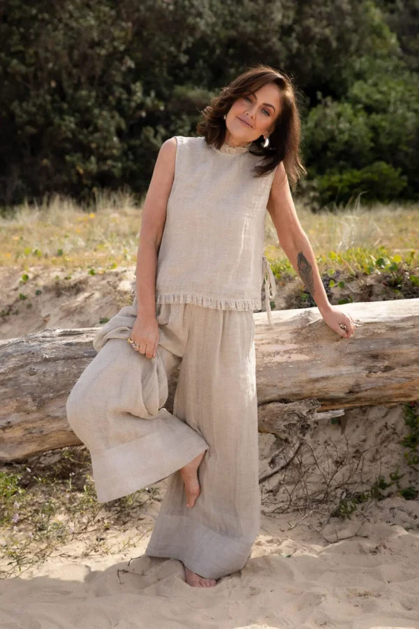 Eadie Arana Linen Pant - Natural