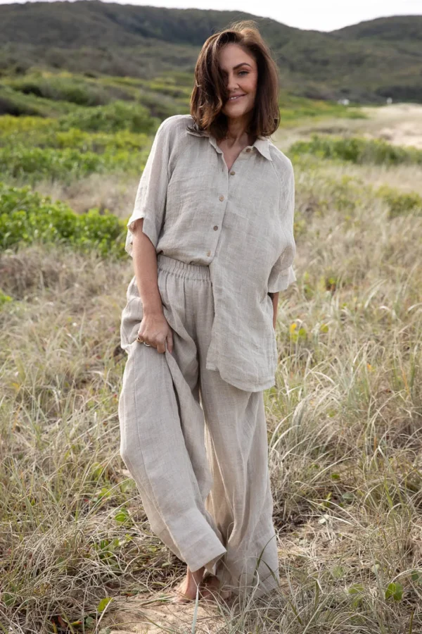 Eadie Arana Linen Pant - Natural