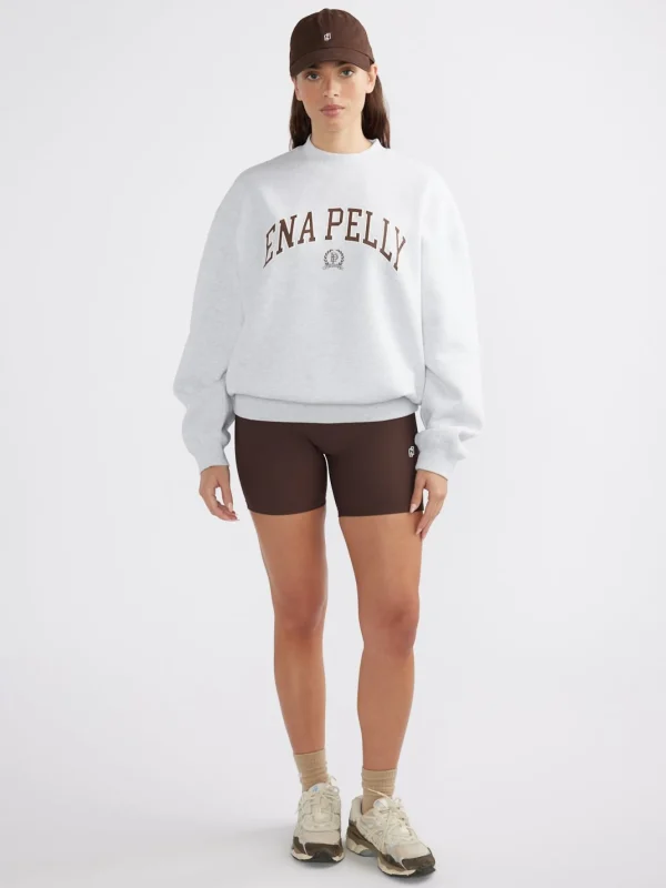 Ena Pelly Classic Collegiate Sweatshirt - White Marle