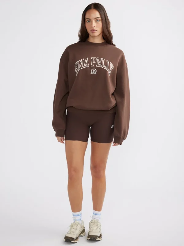 Ena Pelly Classic Collegiate Sweatshirt - Mocha